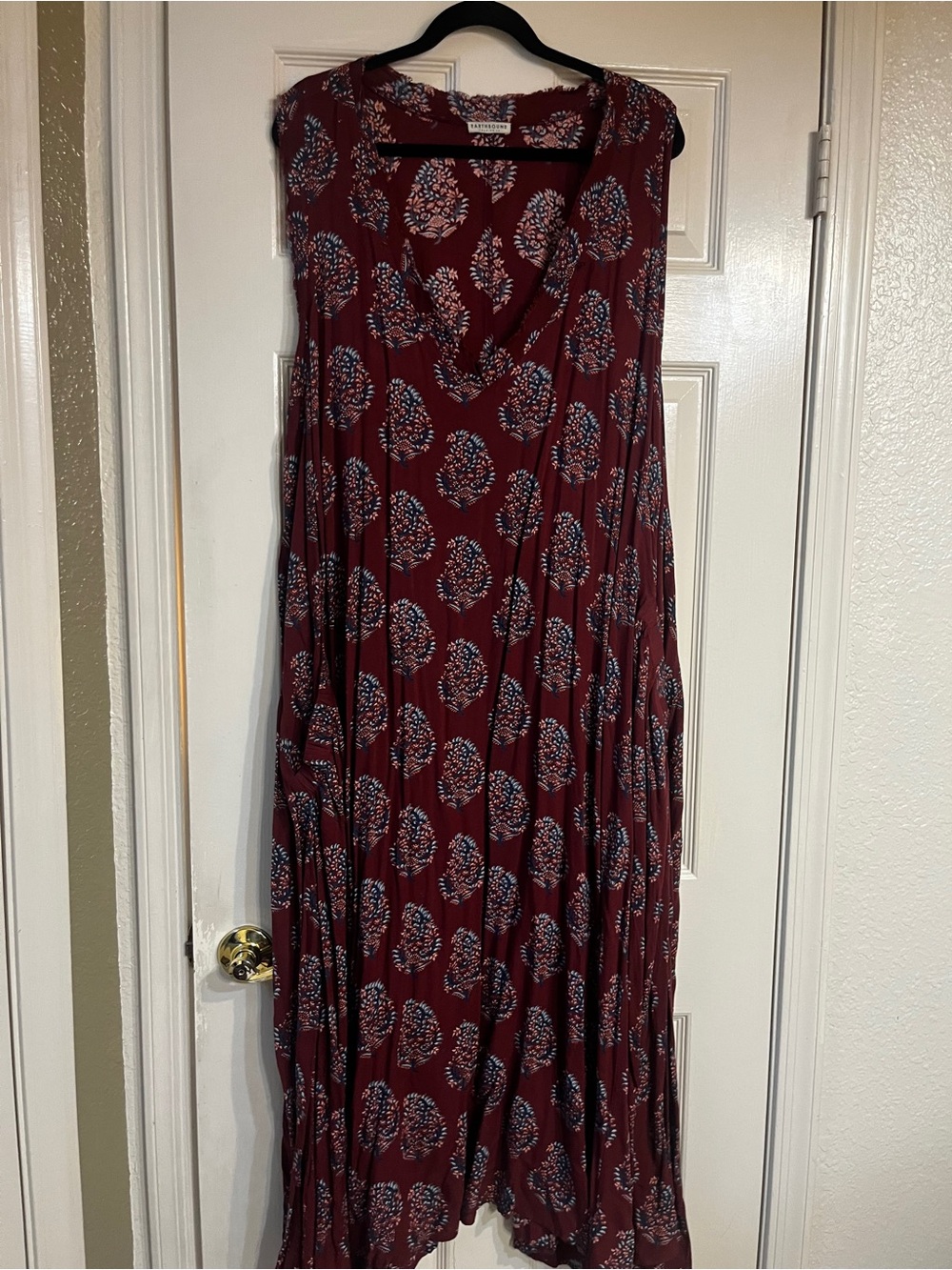 Earthbound Women’s Burgundy Floral Maxi Dress